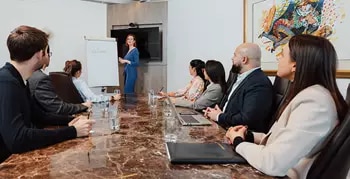 Host seamless meetings in fully equipped boardrooms at Servcorp Bastion Tower, Leopold Quarter, Brussels.